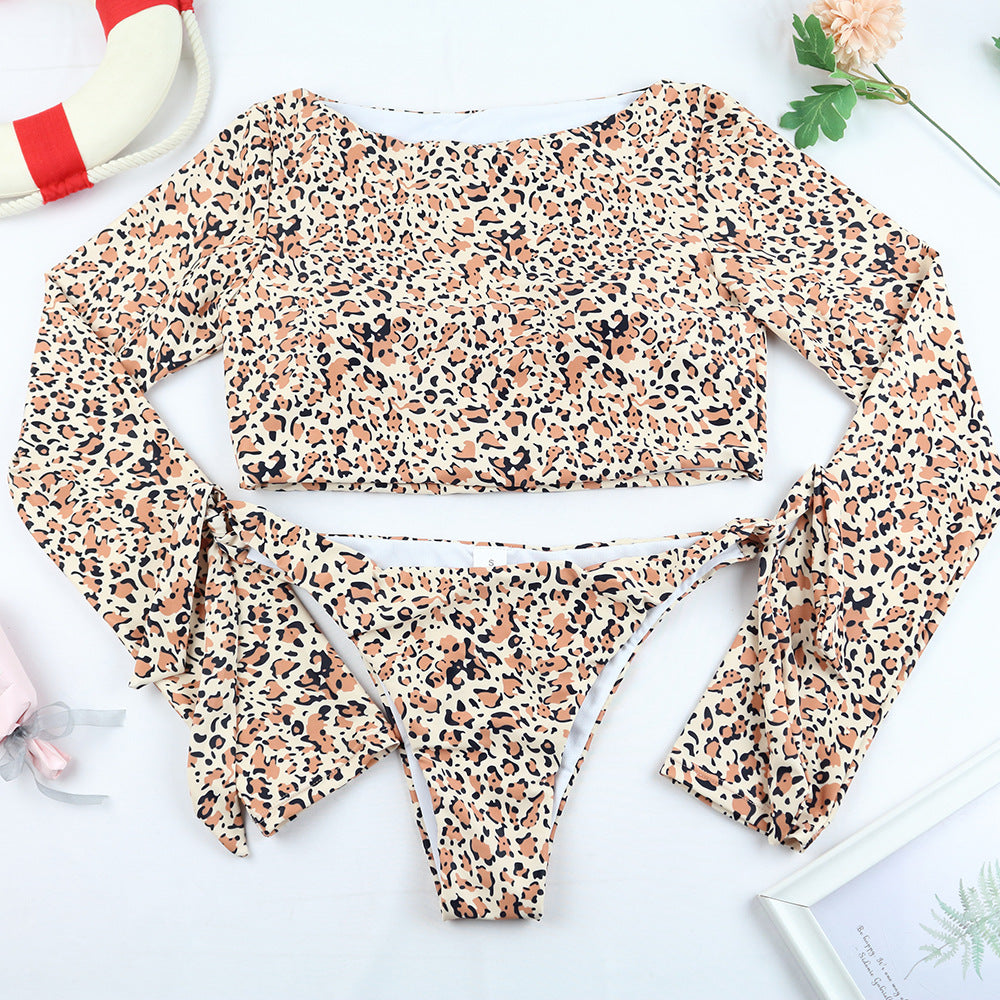 Leopard Long Sleeve Bikini