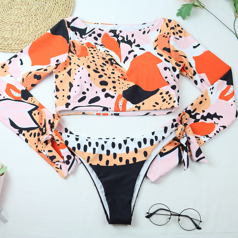 Leopard Long Sleeve Bikini