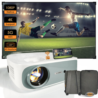 4K True 1080P High-definition Projector C55 White US - 9500 lumens
